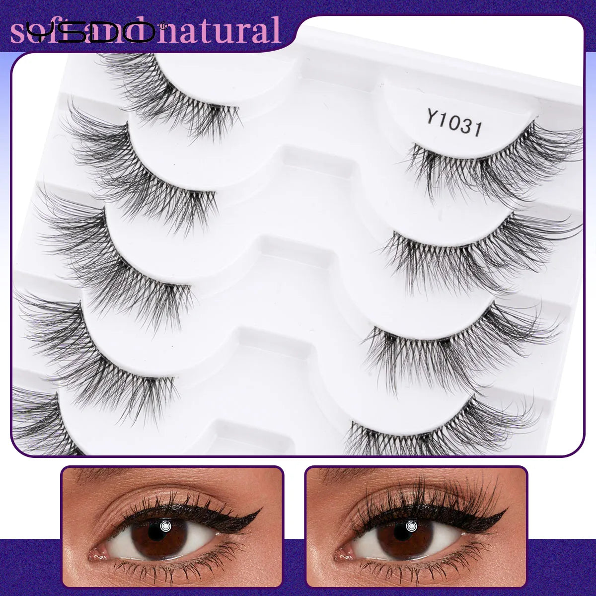 YSDO 5/10 Pairs Natural Eyelash Extension Hand Made Maquilagem Fluffy Fake Half Lashes Soft 3D Mink Lashes Makeup Faux Cilios