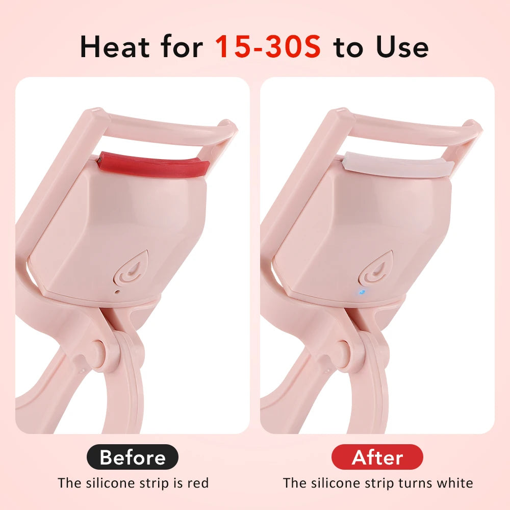 Electric Heated Eyelash Curler Comb Rechargeable Fast Heating Eyelash Curling Machine Long-Lasting Naturally Makeup Tool