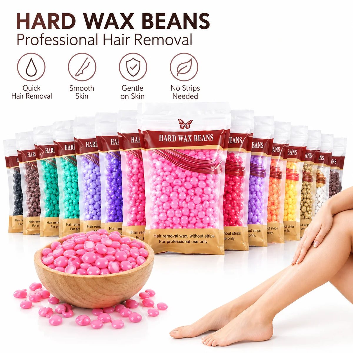 100g Male and female universal full body hair removal hard wax beans, low-temperature anti scalding rosin hair removal wax beans