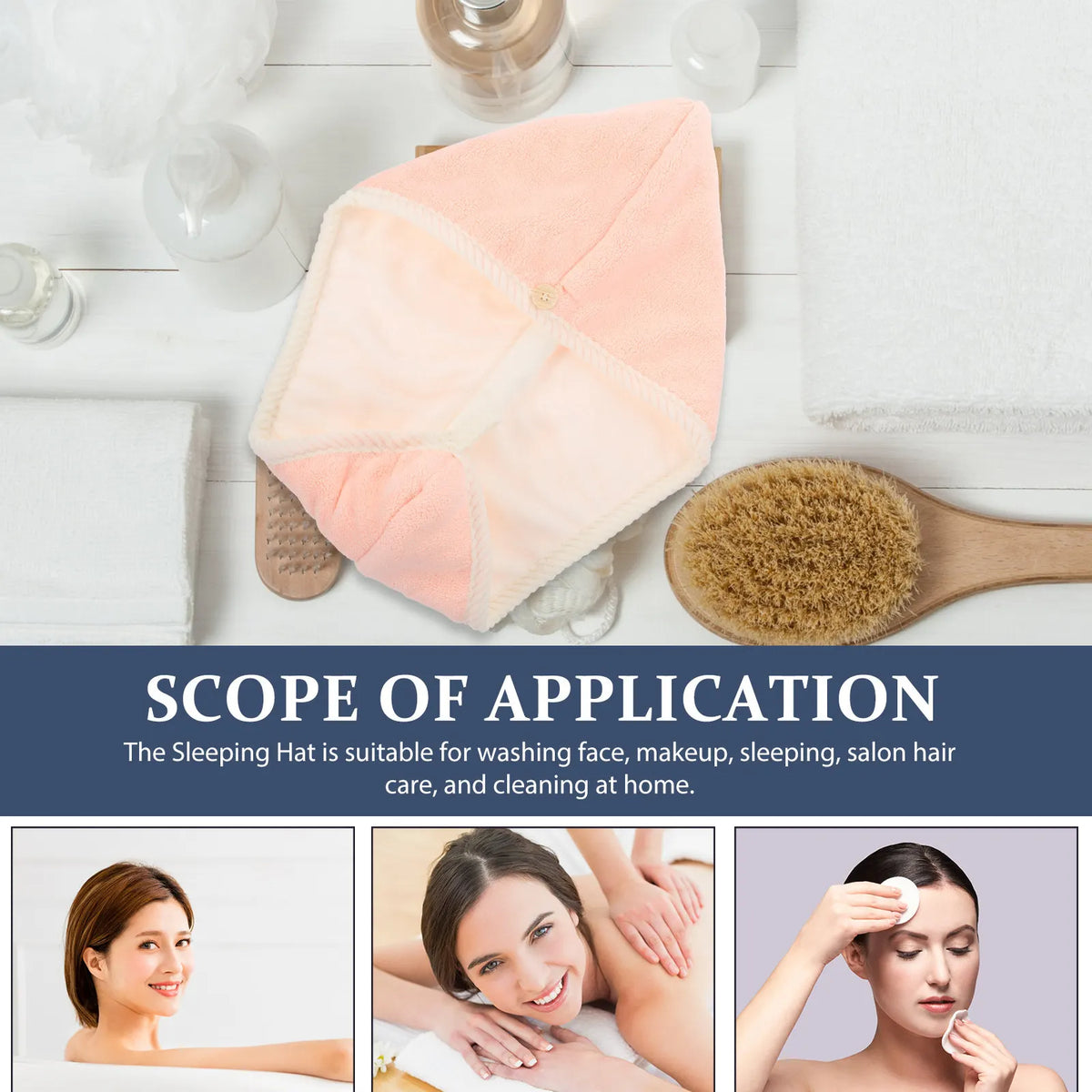Fast-Dry Hair Drying Hat for Women – Soft Coral Fleece Absorbent Head Wrap Towel for Face Washing & Makeup