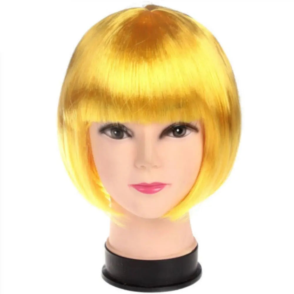Multiple Color Fashion Full Wig Short Straight Hair Bob Wig Synthetic Hair Customized Synthetic Lace Headgear