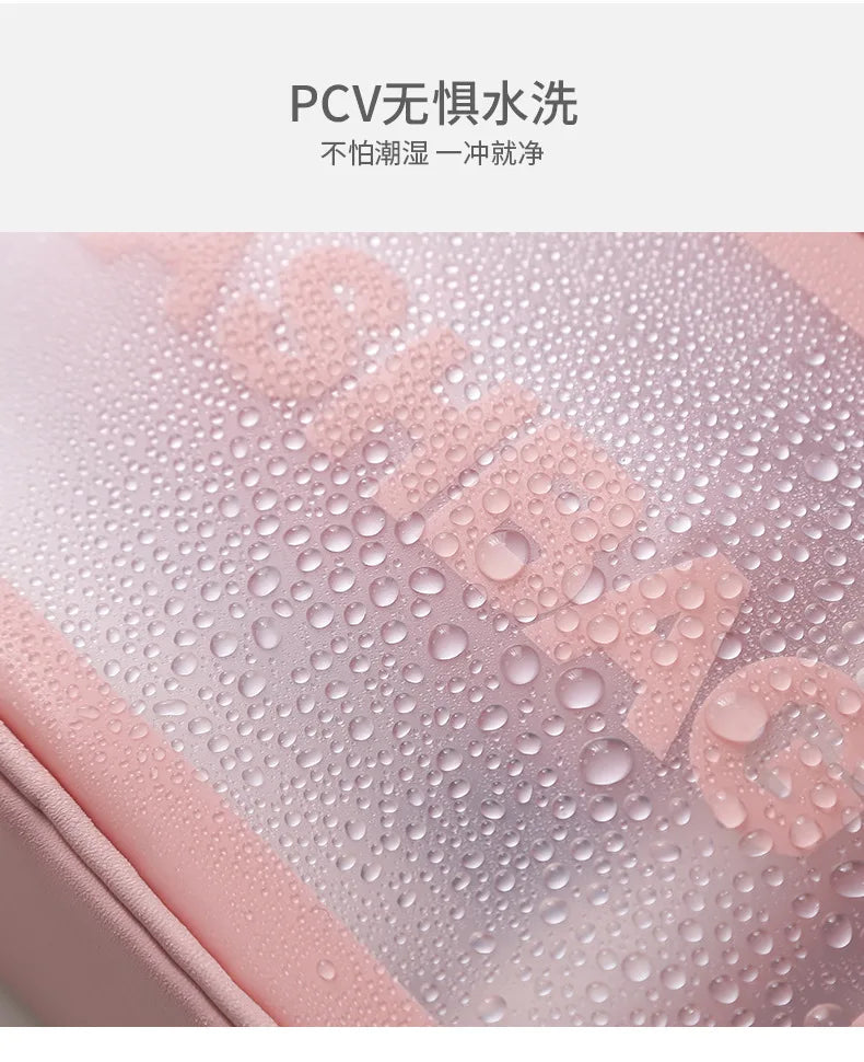 New Transparent Makeup Bag Set Toiletry Organizer Washbag for Women Portable Toiletries Pouch Travel Essential Cosmetics Bag