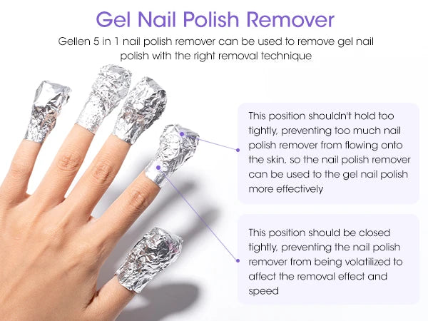 GELLEN Nail Polish Remover 16 Fl Oz Non Acetone Pump Bottle Gel Nail Soak Off Remover Kit Vegan Cruelty Free Gentle Nail Care