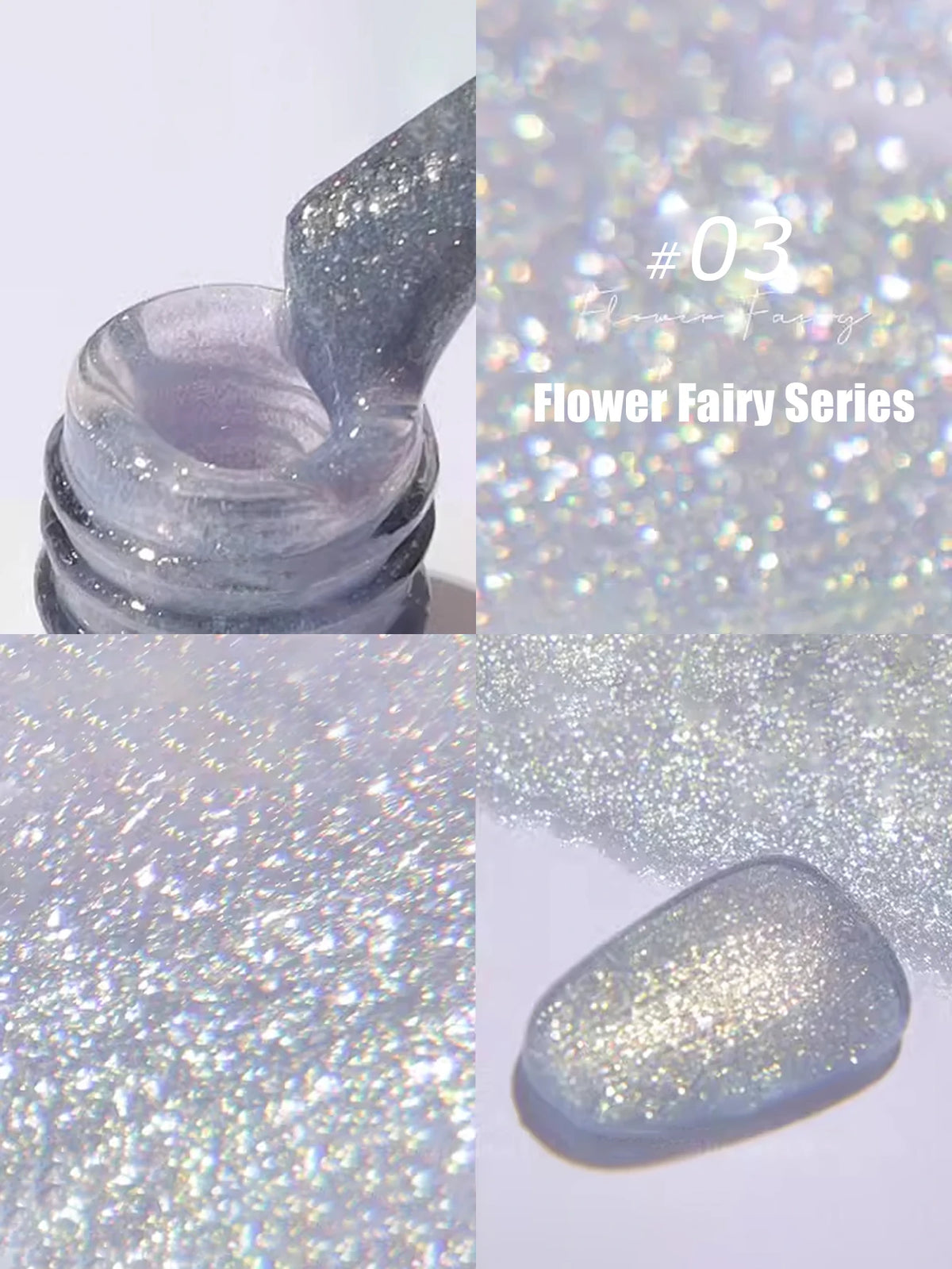 MN 1-9PCS Pink Blue White Green Color Series Gel Nail Polish With Strobe Glitter Brocade Diamond Gel Polish