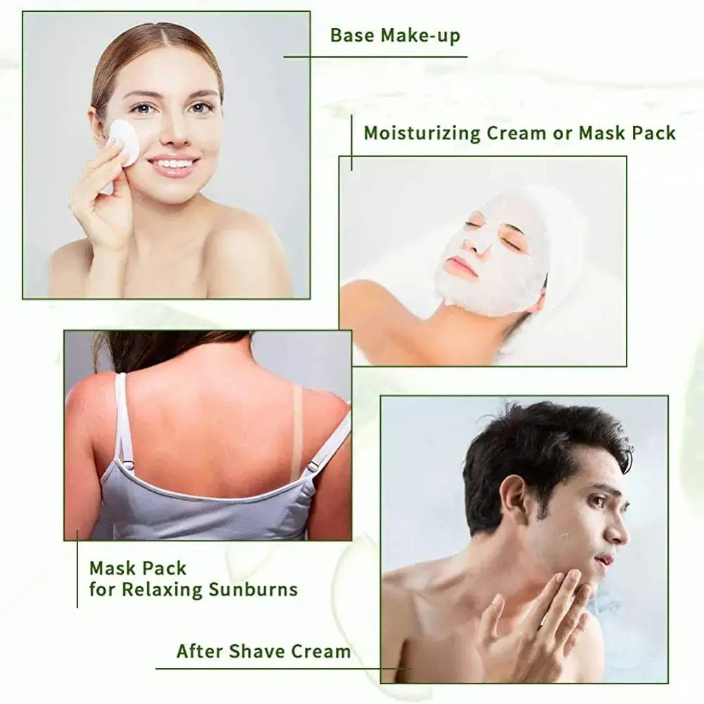 Natural 99% Aloe Vera Gel Moisturizing Soothing Sensitive Skin After Sun Repair Dilutes Acne Marks DIY Cream Lotion Mask Gel