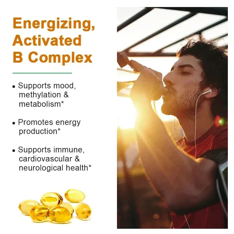 Vitamin B Complex Capsules - Helps Improve Immunity, Neutralizes The Energy in Cells, Improves Immunity and The Nervous System
