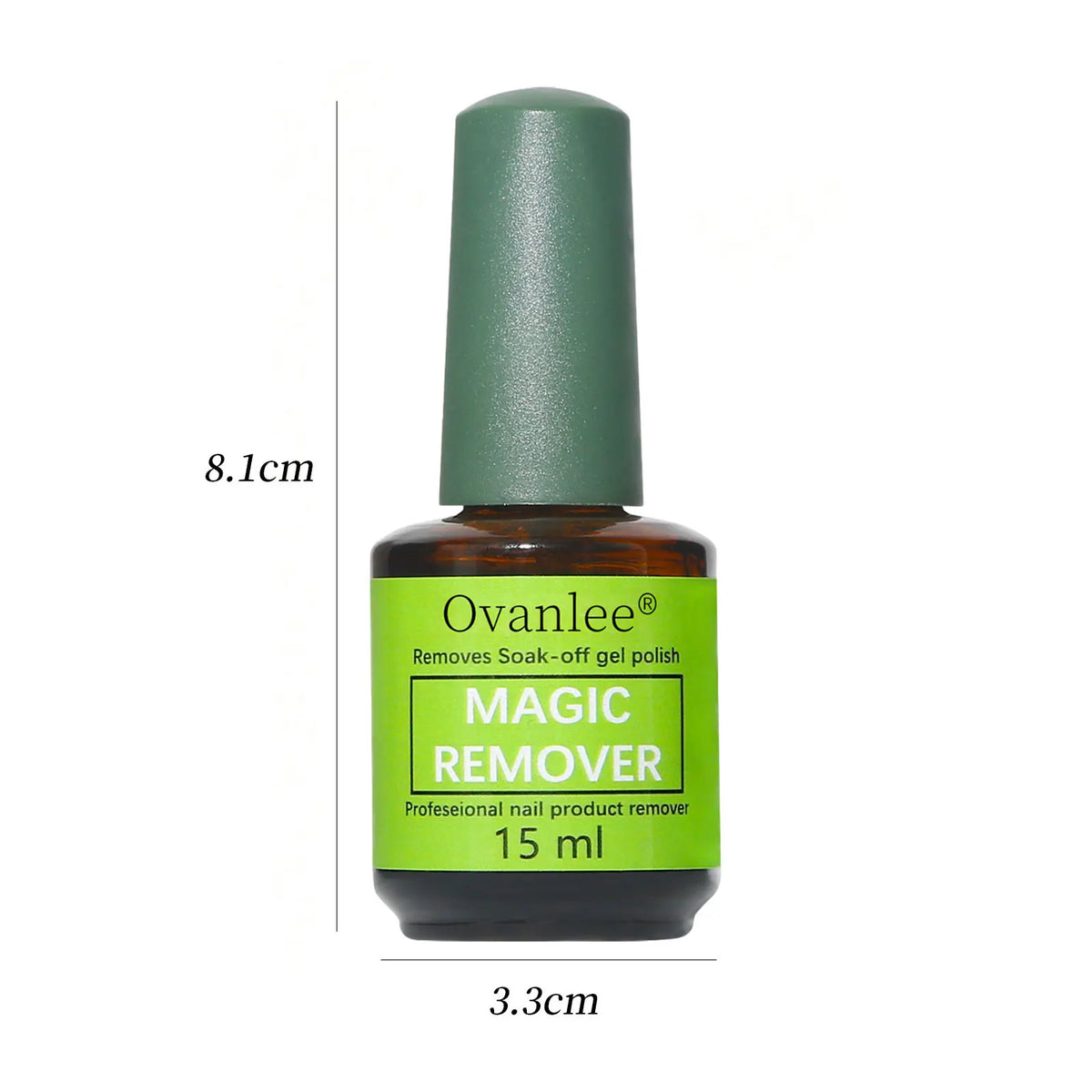 Ovanlee 2-Pack Magic Nail Gel Remover – 15ml X 2 Acetone-Free Fast 3-5 Min Burst UV Polish Dissolver, No Foil Wraps, Low Odor & Gentle, Easy Peel-Off Gel Remover for DIY Manicure