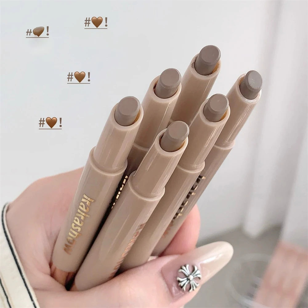 3D Contouring Pen Matte Bronzer Stick Grey Brown Nose Shadow Contour Pen With Brush Double Head Facial Contour Stick Makeup