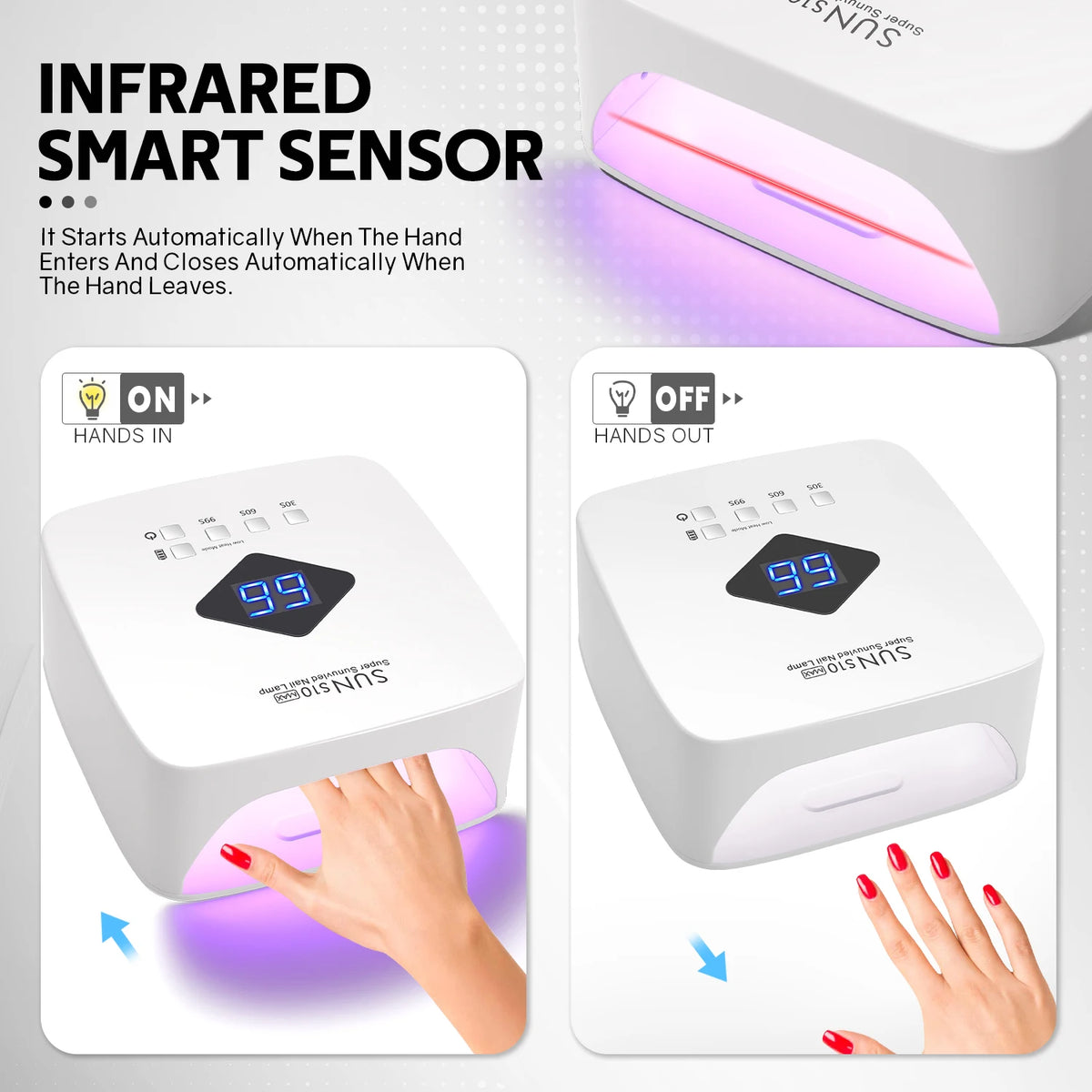 Rechargeable UV LED Nail Lamp With Automatic Sensing 30LEDS Cordless Nail Dryer for Curing Gel Polish Professional Manicure Tool