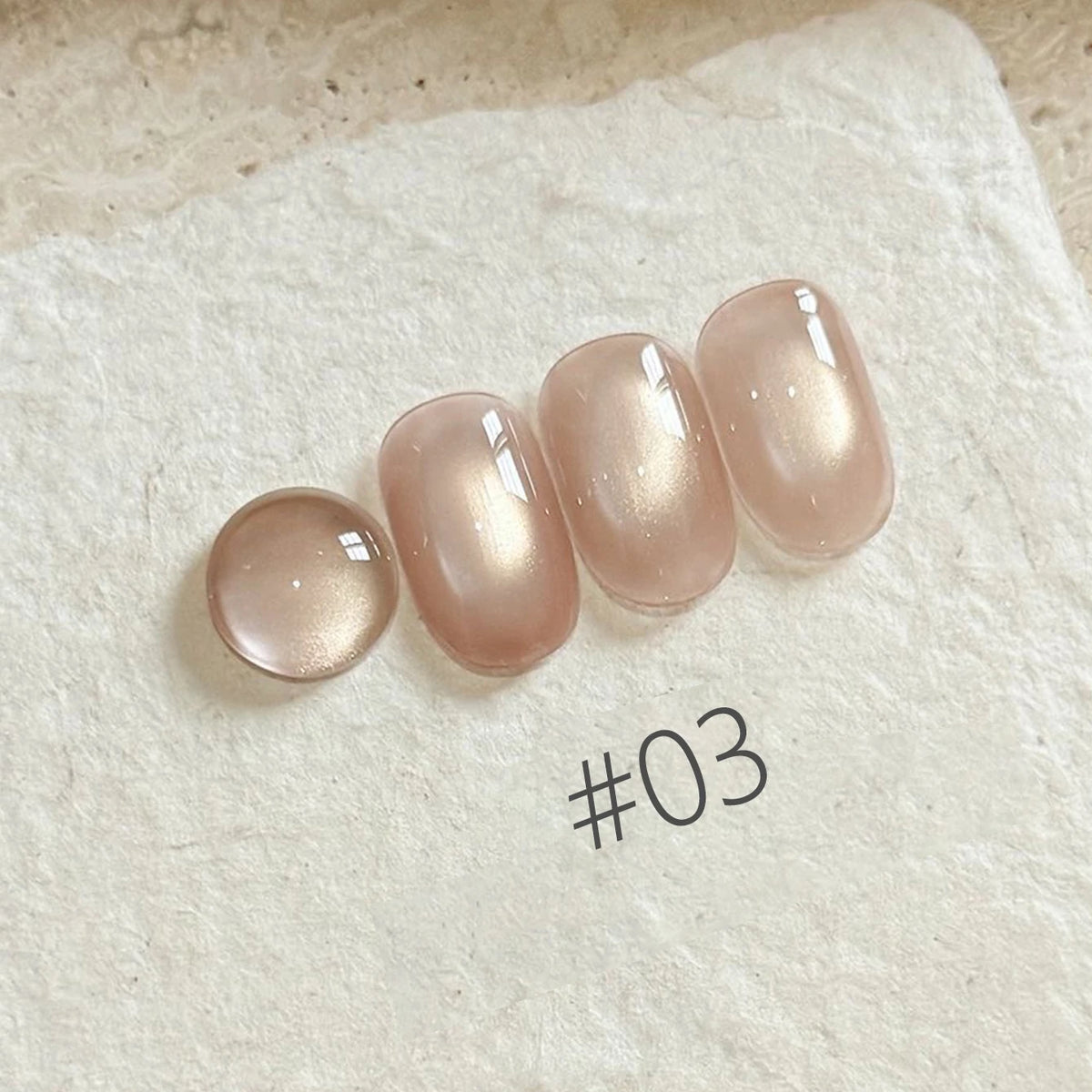 MN 10ML 1-16PCS Moonlight Ballet Magnet Cat Eye Nail Polish Gel Nude Pink Style With Gold Glass Beads Cat Eye Look Nail Polish