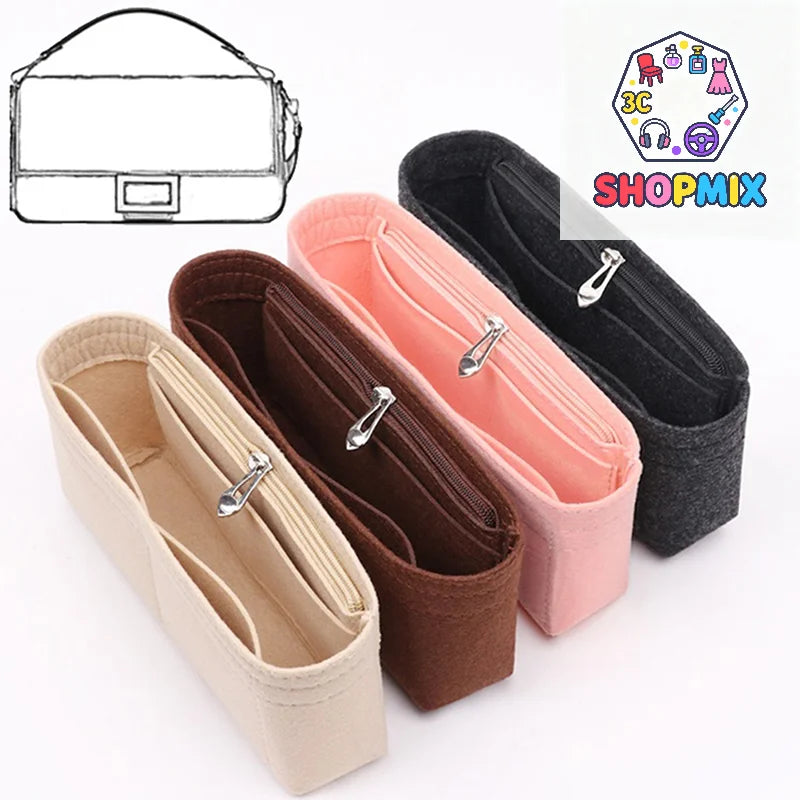 1PC Felt Insert Bag Organizer, Makeup Organizers, Liner Perfect for Brand Women's Handbags For And Cosmetic Bags