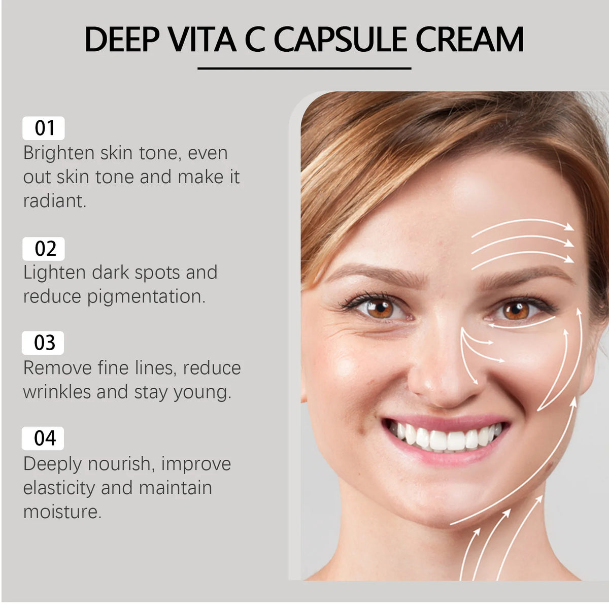 Deep Vita C Capsule Cream Collagen Face Moisturizer Anti Aging Gel Firming Repairing Fade lines Hydrating Skin Care Products