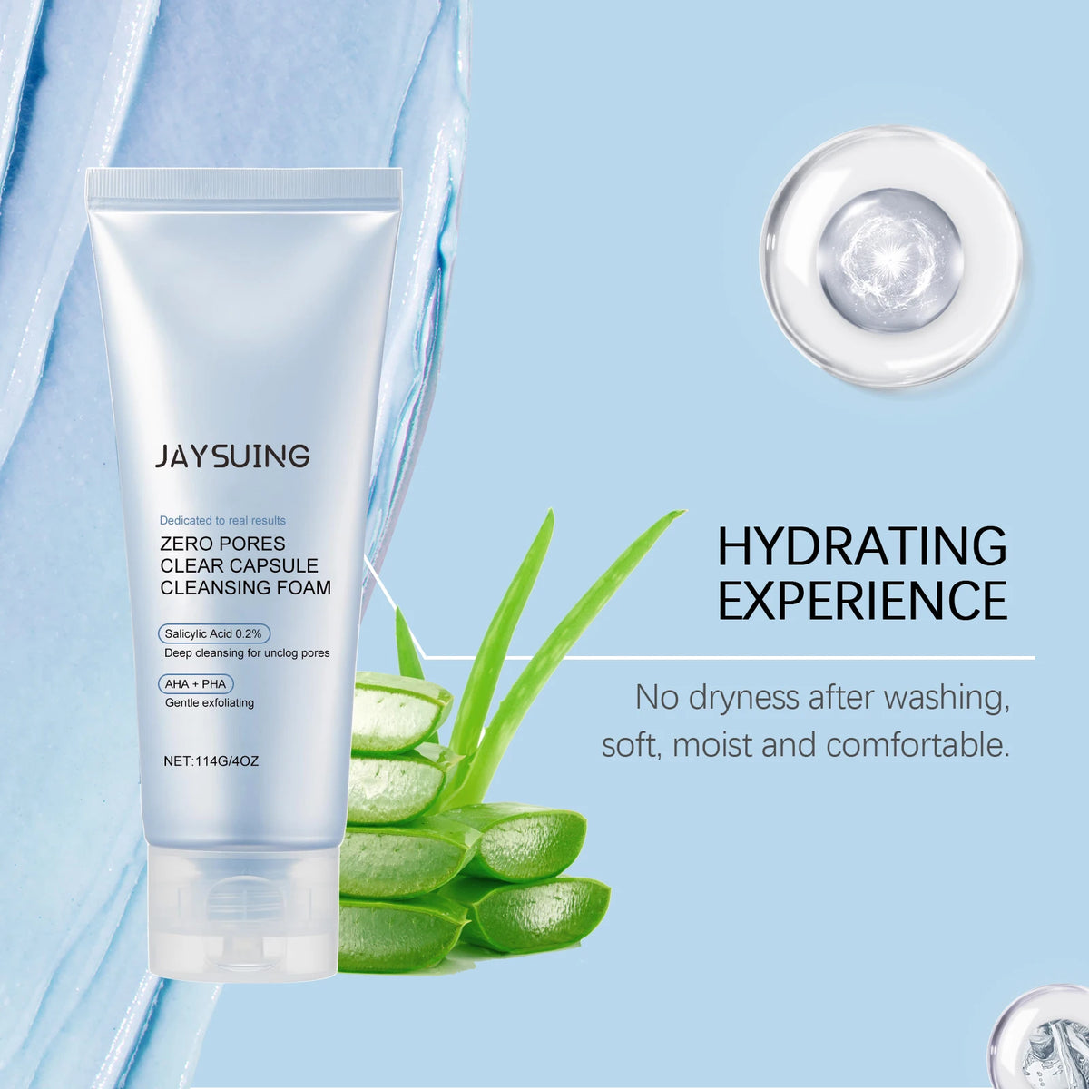 Salicylic Acid Facial Cleanser Deep Cleaning Softening Keratin Exfoliating Oil-Control Moisturizing Gently Face Cleansing Gel