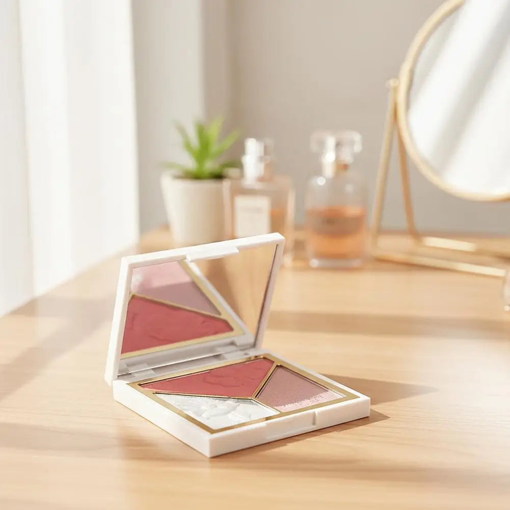 3 colors Highlight Matte Fine Glitter blusher three-color palette Silhouette Nose Shadow Makeup Palettes Face Brightening