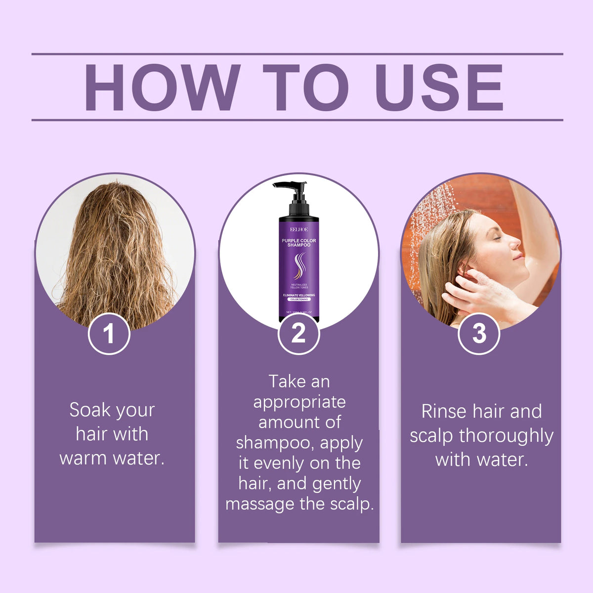 Purple Shampoo For Hair Care After Dyeing Deep Hydration Nourishing Scalp Long Lasting Lock Color Smoothing Hair Frizz Control