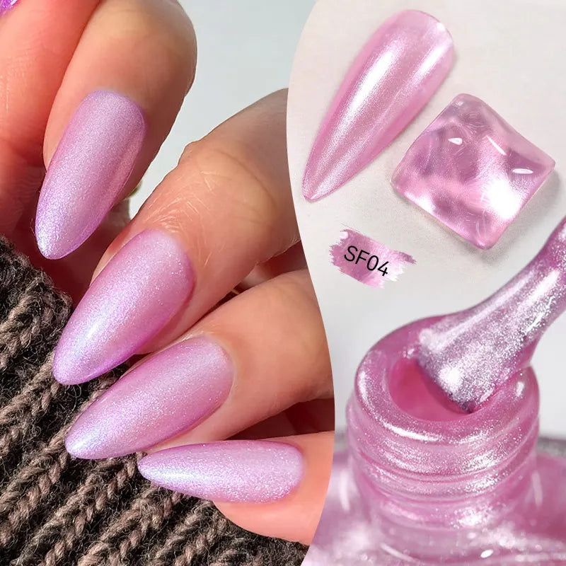 LILYCUTE 7ml Auroras Glitter Nail Polish No Need of UV/LED Lamp Nail Supplies Vernis White Pink Silver Pearl Effect for Nails