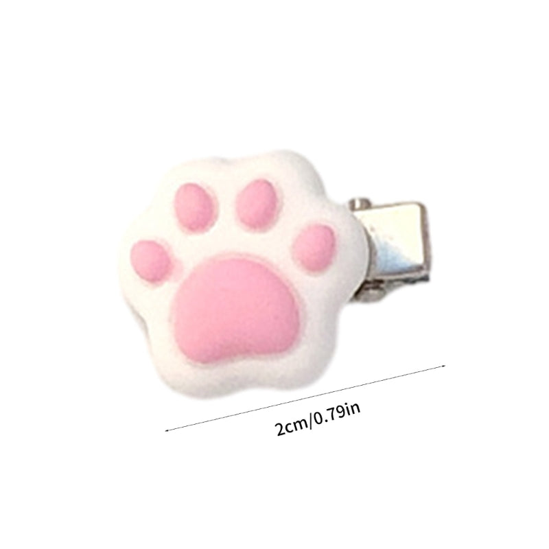 1pc/1pair Mini Cat Paw Shape Hairpin Teens Christmas Ponytail Bangs Hair Clip