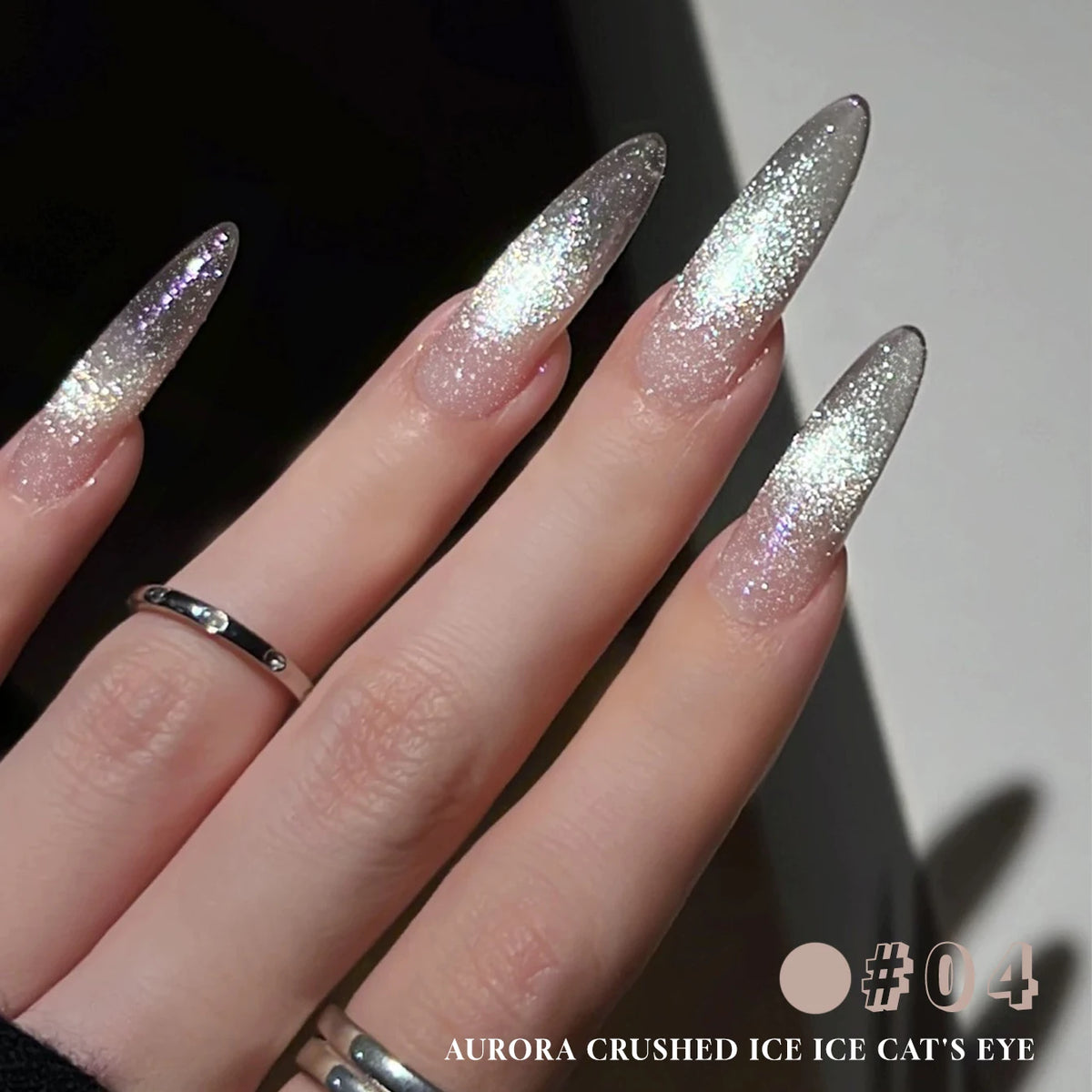 MIANEL 2026 New 12ML Aurora Night Cat Eye Gel Nail Polish Flash Sparkle Holographic Crystal Dual Light Silk Glass Bead Nail Art