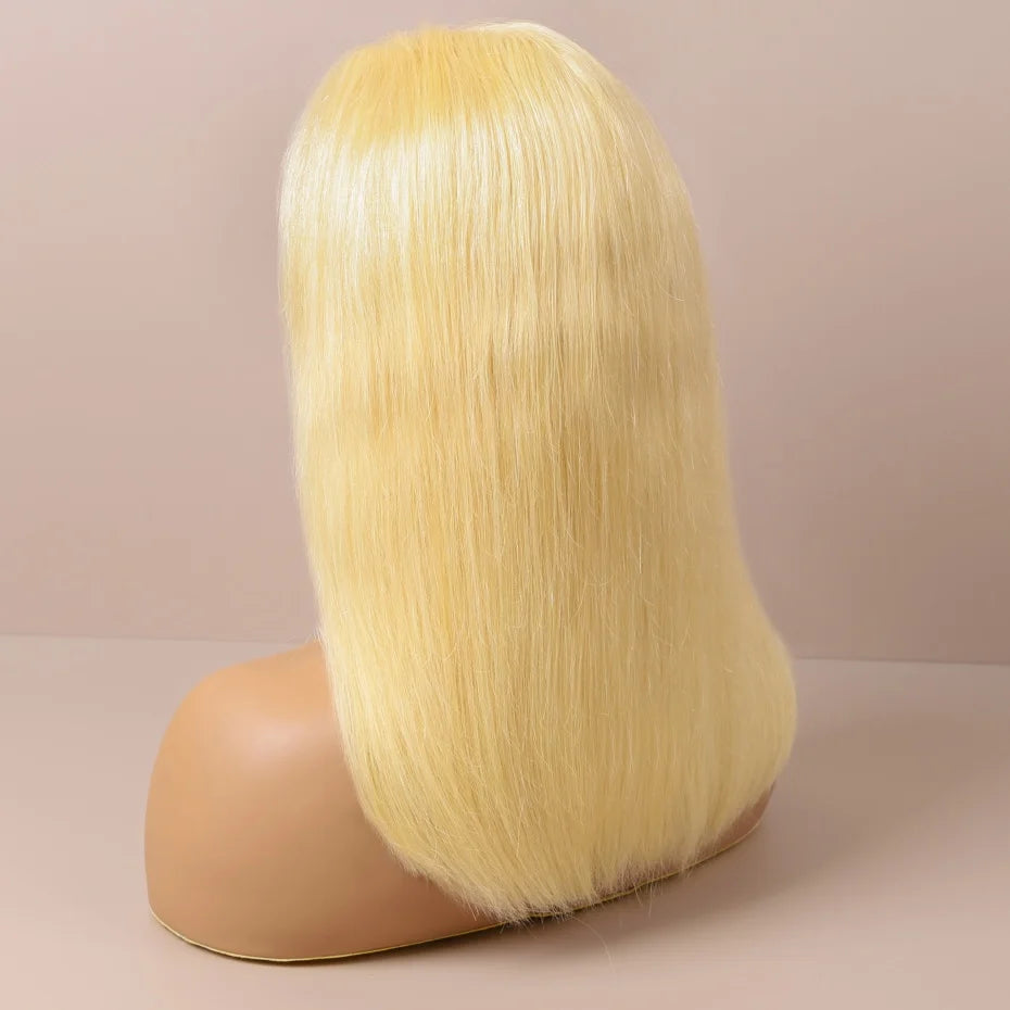13x4 13x6 Hd Transparent Straight Lace Frontal Human Hair Wigs Remy Brazilian Short Bob Wigs For Women 613 Blonde Color Lace Front Bob Wigs 10 12 14 16 inch