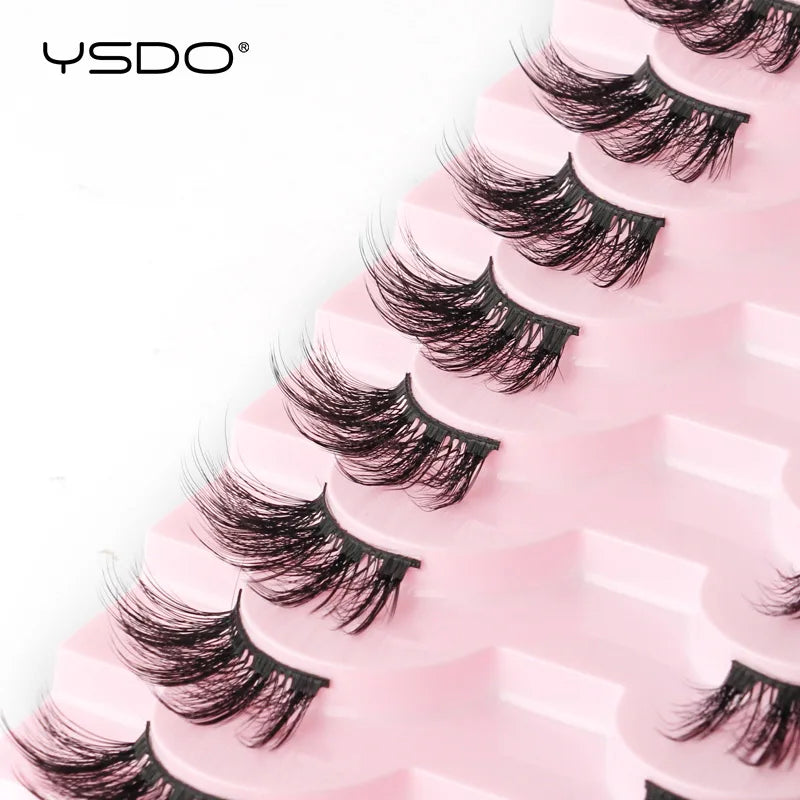 YSDO 5/10 Pairs Natural Eyelash Extension Hand Made Maquilagem Fluffy Fake Half Lashes Soft 3D Mink Lashes Makeup Faux Cilios