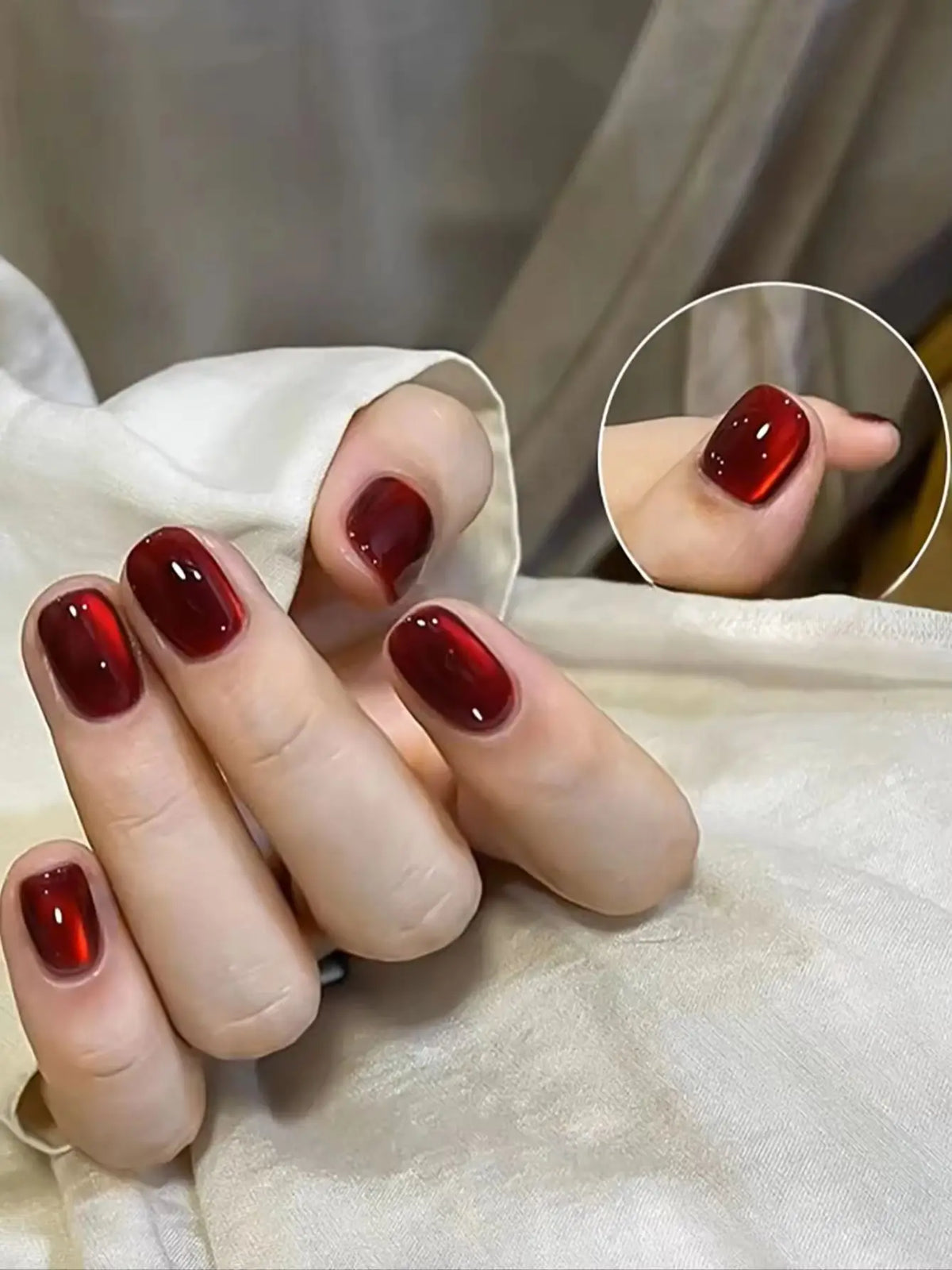 1-12pcs WS Autumn Winter Nails Golden Red Cat Eye Gel Nail Polish Whitening Popular Dopamine Nail Shop Nail Art Nail Supplies