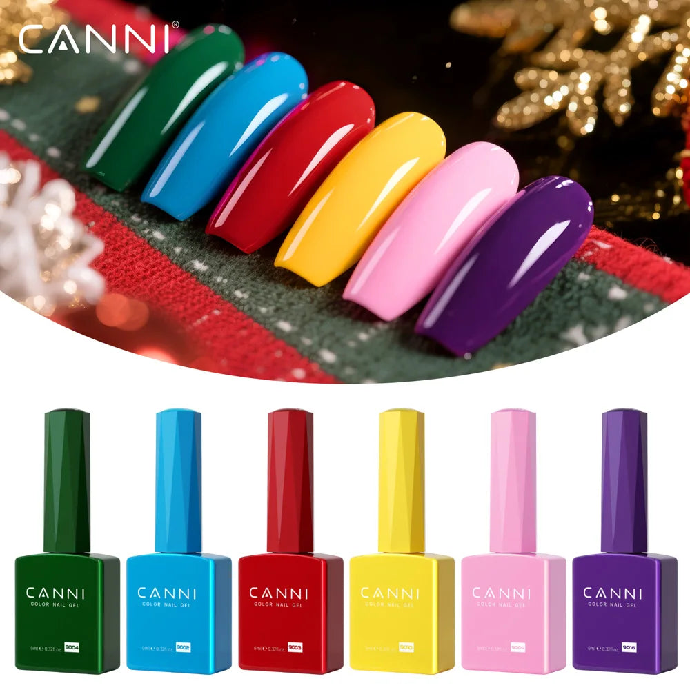 CANNI Christmas Color Gel Polish 9ml Hema Free TPO Free Nail Gel Polish Winter Colors Semi Permanent Gel Super Texture Brush