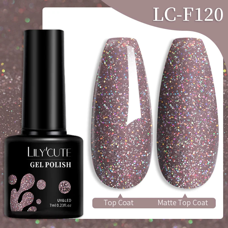 LILYCUTE 7ml 9D Black Crystal Cat Magnetic Gel Nail Polish Laser Silver Glitter Semi Permanent Manicure For Nail Art Gel Varnish