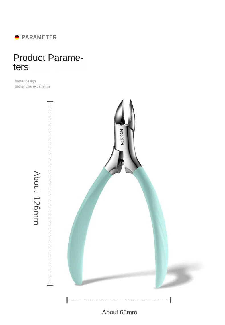MR.GREEN Manicure Tools Professional Stainless Steel Thick Toenails Ingrown Cuticle Nipper  Trimmer Plier Scissors Nail Clippers