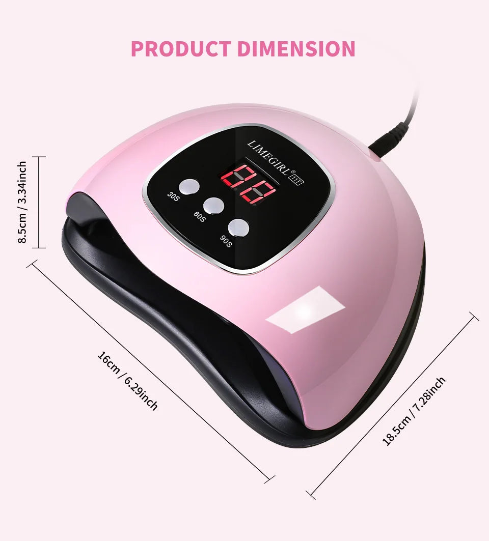 LIMEGIRL 24LED UV Lamp for Nails Gel Polish Varnish Drying With LED Display And Motion Sensing Professional Manicure UV Lamp for Acrylic Resin Dryer Home Use Tool