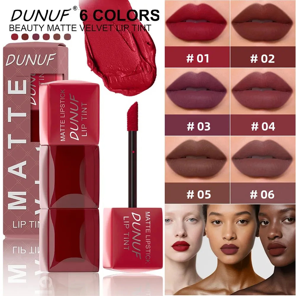 Velvet Matte Lip Gloss Hydrating Moisturizing Long Lasting Waterproof Non Sticky Lip Stain Nude Colors Lip Glaze