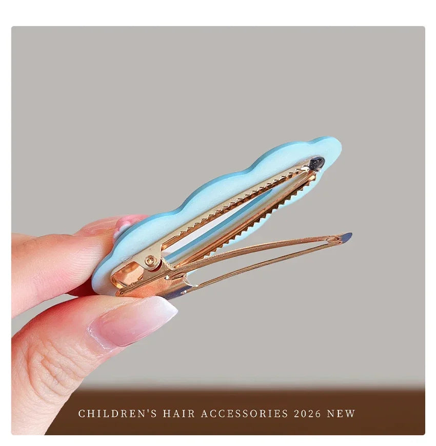 2026 New 5PCS/SET Korean Sweet Style Cute Bow Cloud Wave Hair Clips  No Hurt Hair BB Clips for Baby Girls Toddler Accessories