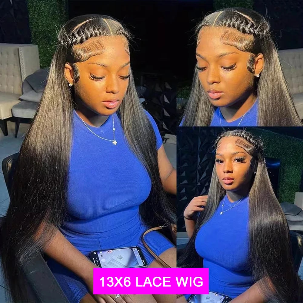13x6 HD Lace Front Wigs 42 Inch 200% Density Straight Lace Front Wigs Human Hair Pre Plucked Straight Human Hair Wig for Women
