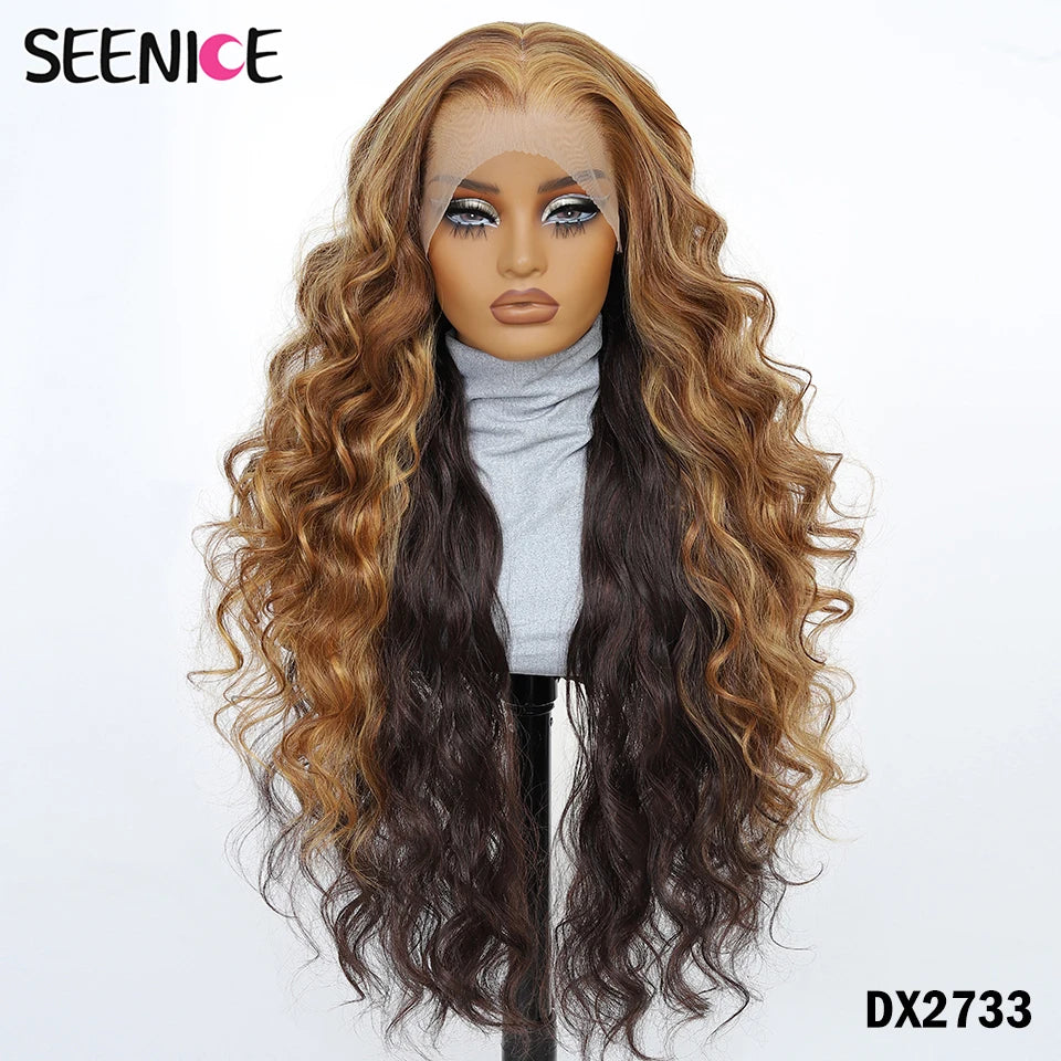 99J Burgundy Synthetic Lace Frontal Wig 13x6 Body Wave Long Deep Wavy Ombre Black Lace Wigs for Women Heat Resistant Cosplay Wig