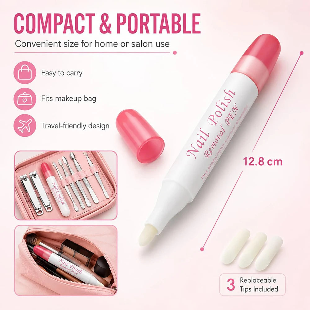 50Pcs Nail Polish Remover Pen With 3 Replaceable Tips Nail Polish Corrector Pen For Precision Cleaning Nail-Art Mistakes Cleanup