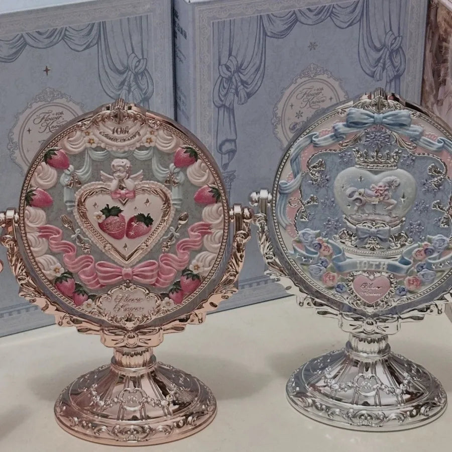 Flower Knows 10th Anniversary Vanity Mirror Rococo-Inspired Tabletop Mirror for Vanity & Display Makeup Big Mirrors