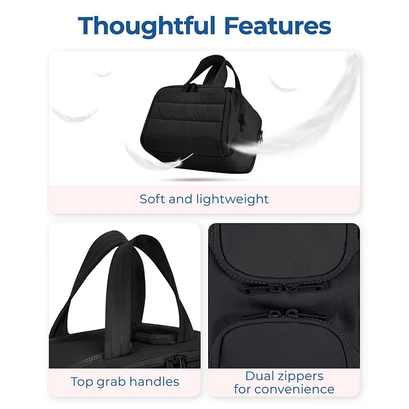 Large capacity waterproof makeup and toiletries handbag for women's travel bathroom shower and makeup storage bag