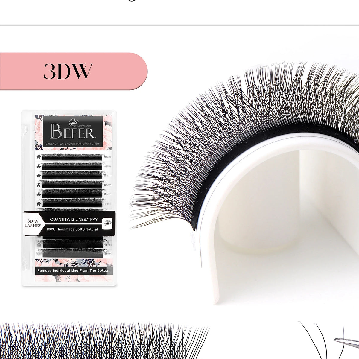 Befer Cilios YY/3D/4D/5D/6D W Shaped Fake Eyelashes Extension Technologic Fiber High Quality Soft Natural Professional