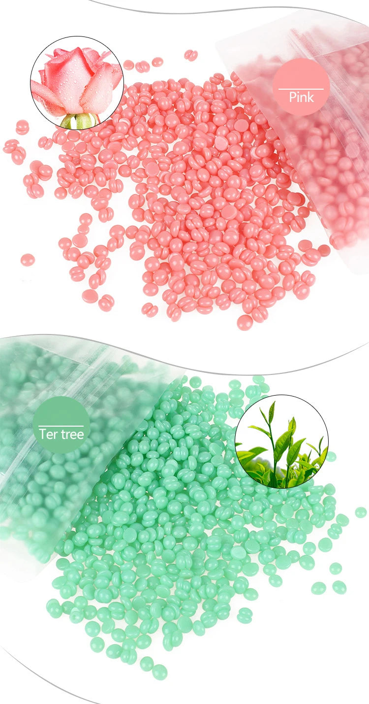 500g Wax Beans For Wax Heater Whole Body Hot Film Depilatory Wax For Wax Heater Kit Waxing Wax Beans For Hair Removal Wax Pot