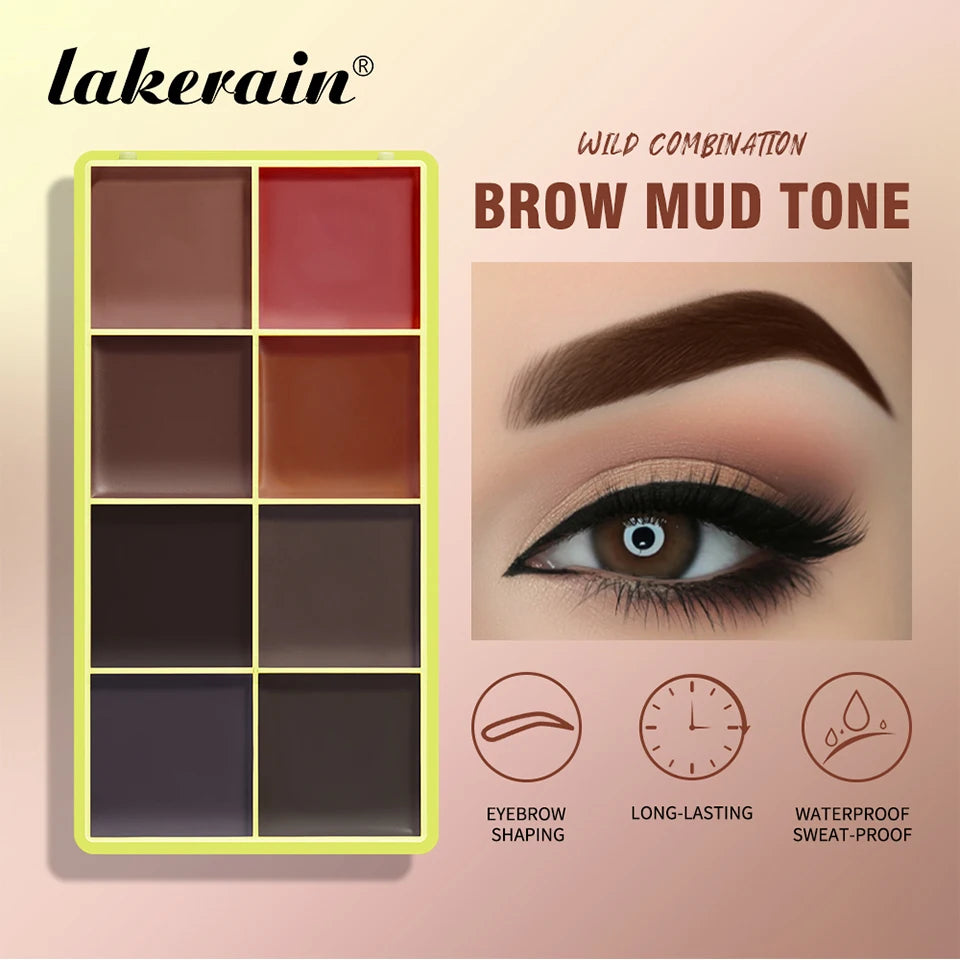 8 Shades Eyebrow Blush Palette With 3Pcs Makeup Brushes  Matte Shimmer Shadow Long Lasting Cosmetics Halloween Makeup Set
