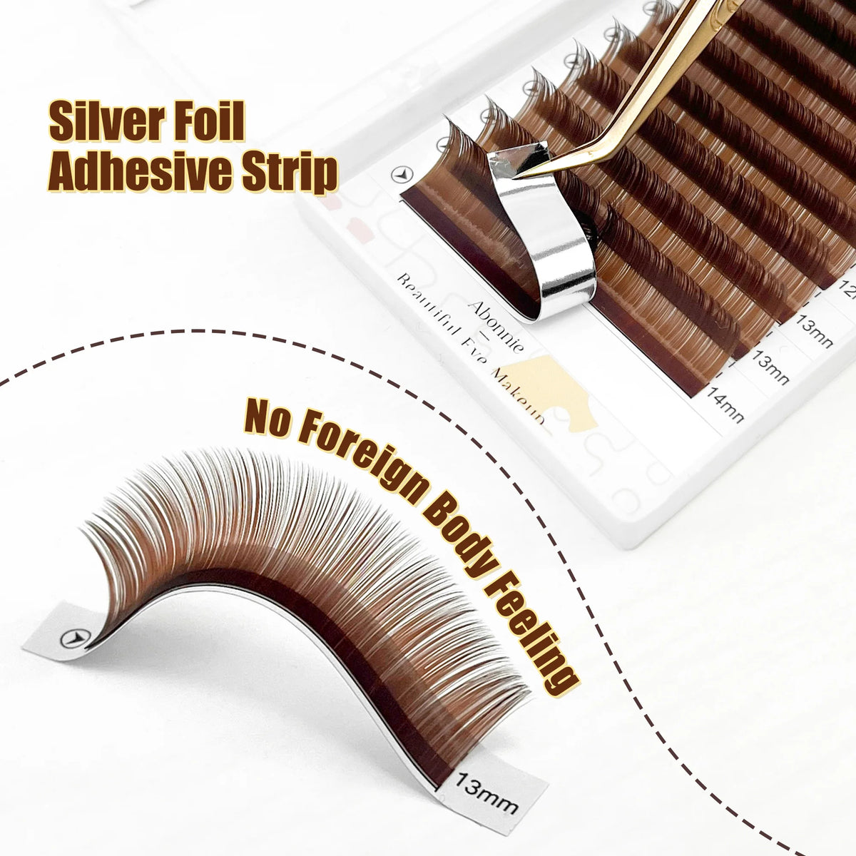 Abonnie LB Lashes Brown Classic Eyelash Extensions Russian Volume Lashes Fluffy Eyelash for Anime Eyelashes
