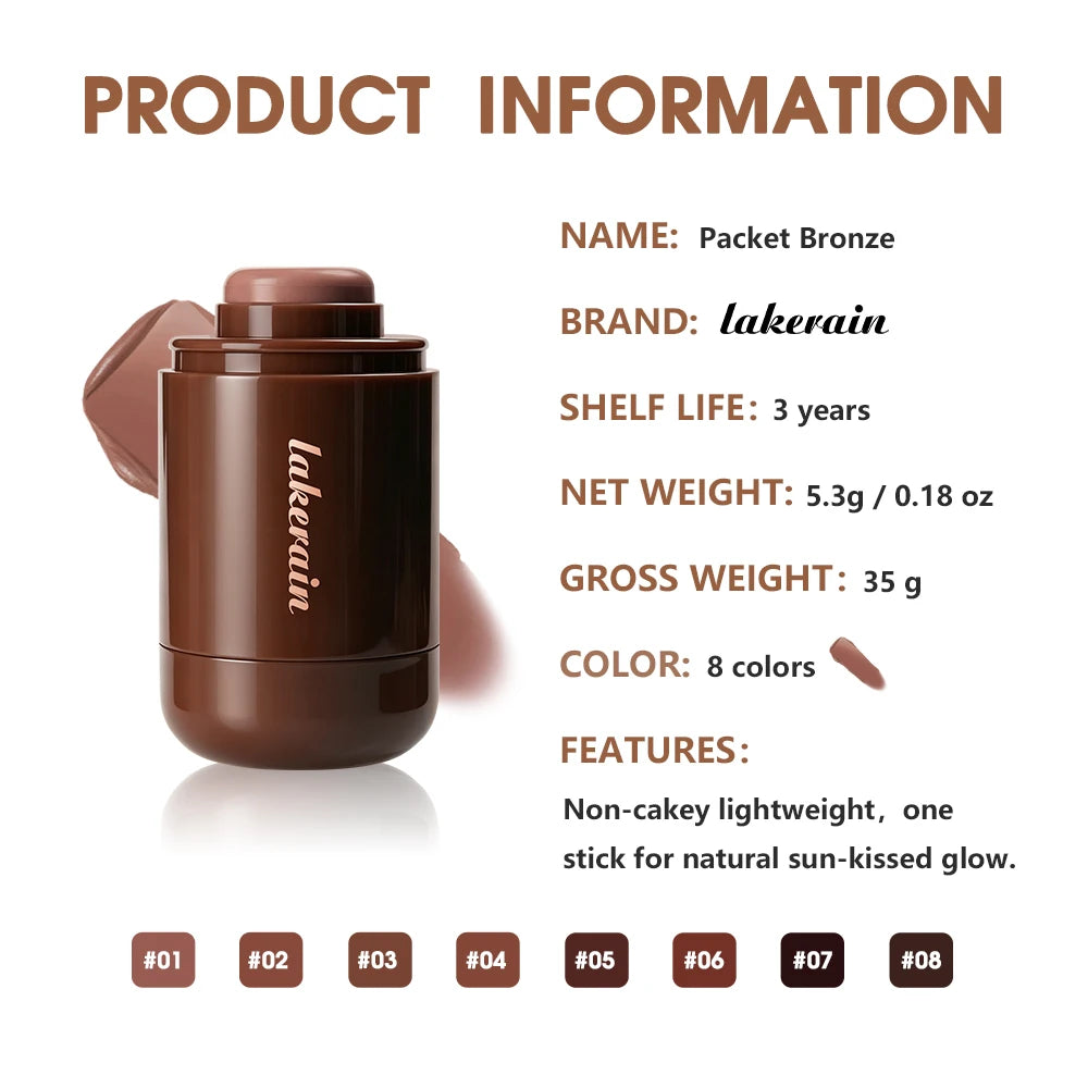 Cream Bronzer Stick Portable Creamy Light Non Sticky Texture Easy Blend For Face Contour Shaping Bronzing Makeup