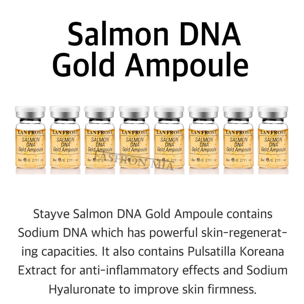 8ml Salmon DNA Gold Ampoule Skin Booster Serum Kit BB Cream Glow Natural Brightening Whitening Moisturizing Face Skin Care