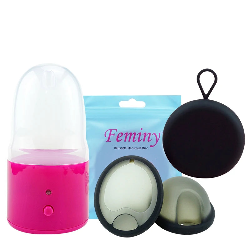 Menstrual Disc Menstrual Cup Set With Electric Sterilizer Storage Case Medical Silicone Period Female Health Care Products