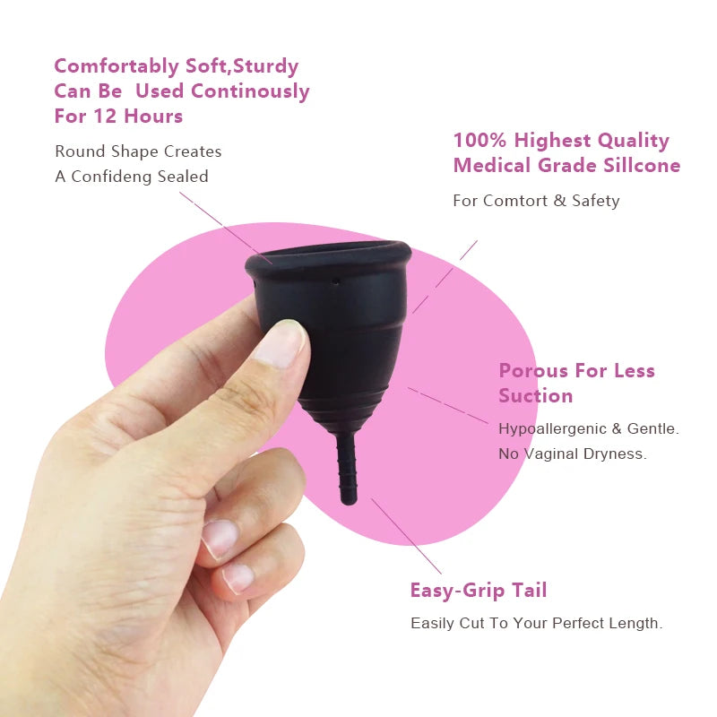 Soft Medical Silicone Menstrual Cup With Sterilizer Hypoallergenic Certified Menstruation Bowl Monthly Cycle Health Care Product