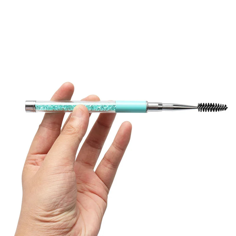 Rhinestone Handle Lash Brush Reusable Eyelash Brushes Mascara Applicator Wand Brushes Eyelash Extension Makeup Tool Eyelashes