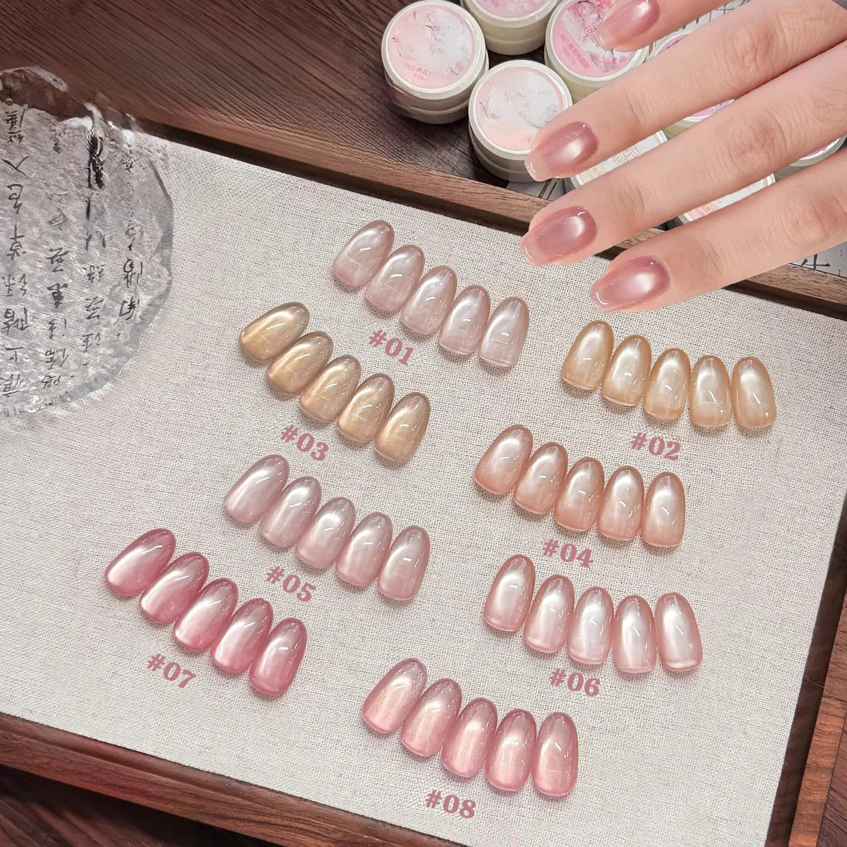 WS 10ml Light Flow Cat Magnetic Gel Nail Polish for Whitening in Autumn And Winter Semi Permanent Gel Manicure DIY Nail Art