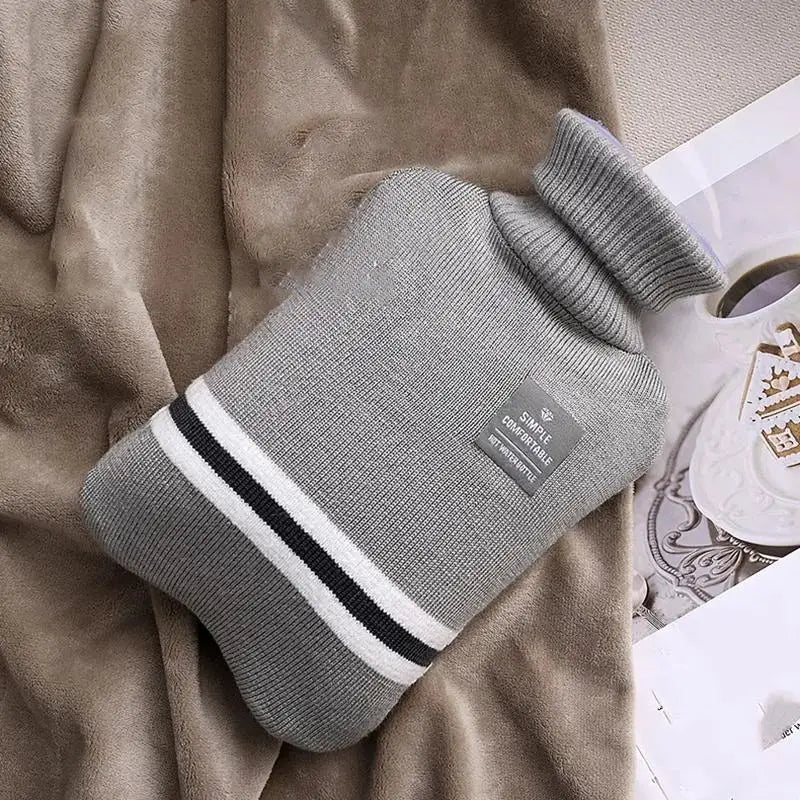 1L Or 2L Hot Water Bottle With Knitted Cover Large Capacity Hot Water Bag For Female Warm Belly Hands Inject Water Hot Water Ba