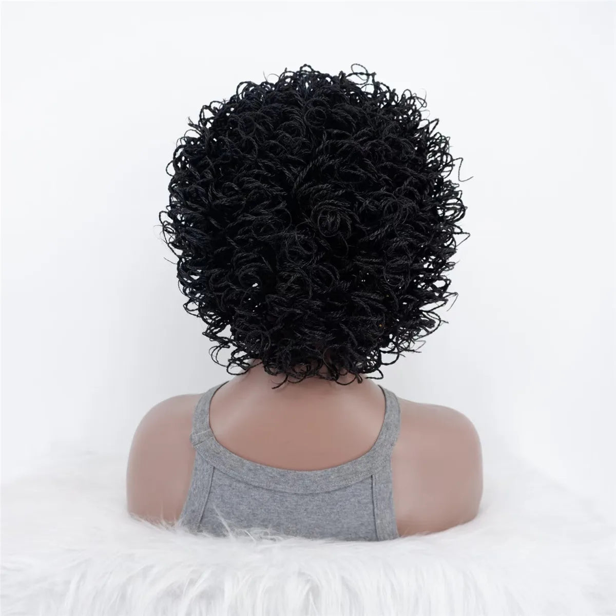 12 Inch Short Bob Braided Micro Curly Twist Wig on 5x5 Frontal Lace HD Natural Looking Box Braided Hair for Women