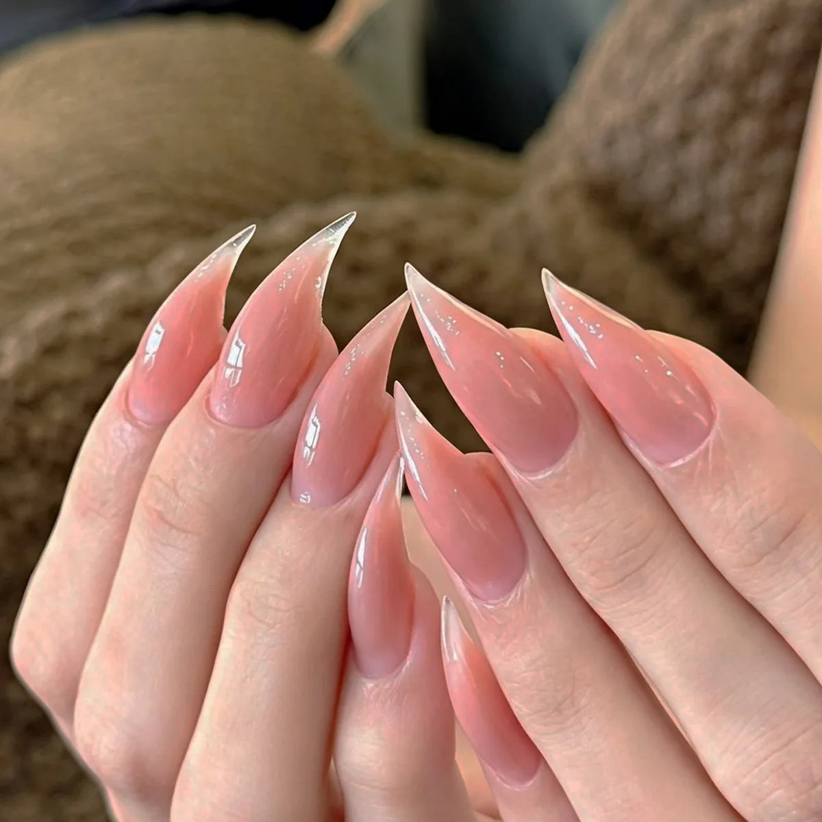 30pcs Dragon Claw Wearable Manicure Nude Color Thicken Full Cover False Nails Alien Shape Eagle's Claw Acrylic Fake Nail Tips
