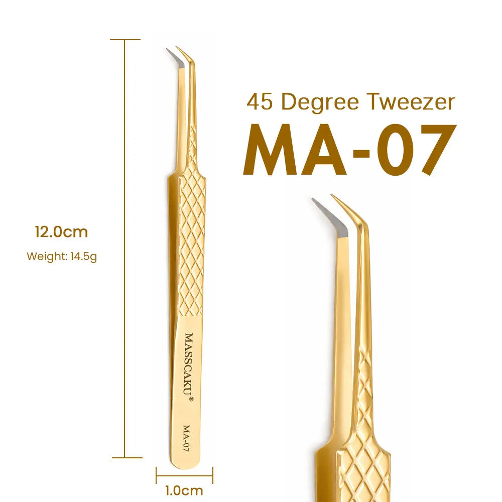 MASSCAKU Lash Pickup Tweezers Fiber Tip Beauty Salon Supplies High Accuracy Tool for Premade Fan Application